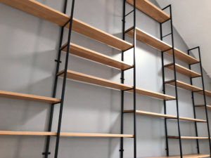 Custom built office shelving system