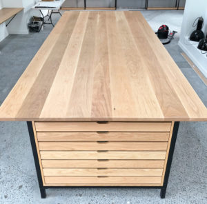 Custom built standing conference table