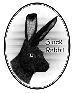 Hand drawn black rabbit graphic design