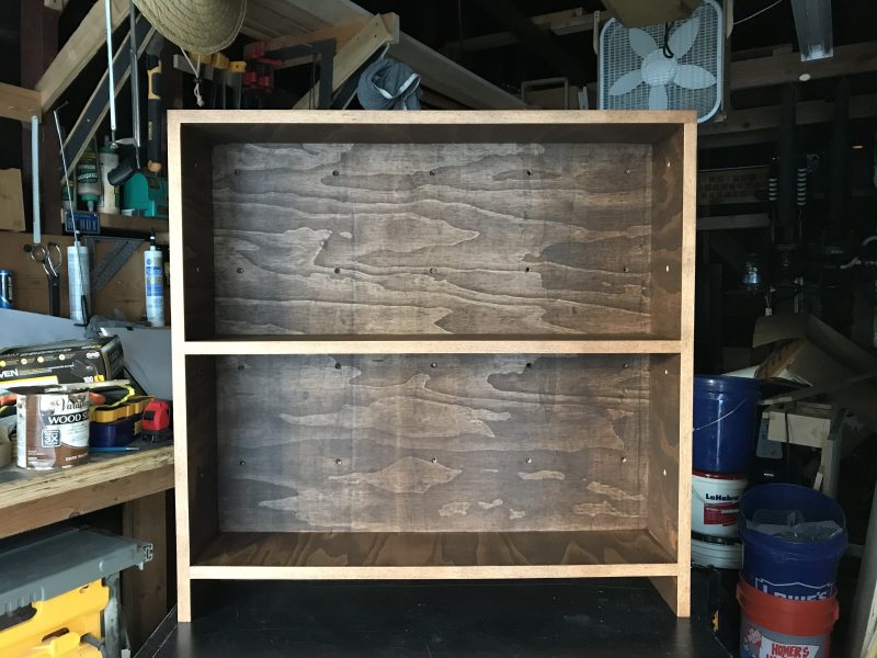 concrete desk leg interior before concrete