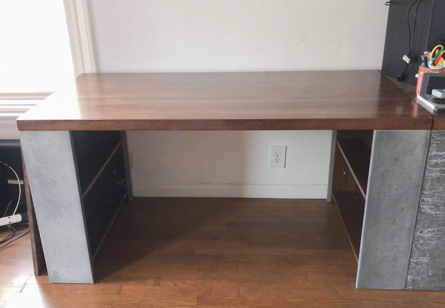 Concrete desk finished